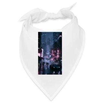 Neonregen-Stadt Neonlicht - Bandana - Weiß - Vorne