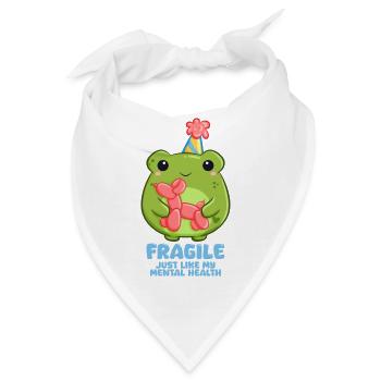 Achtung zerbrechlich Frosch mit Partyhut - Bandana - Weiß - Vorne