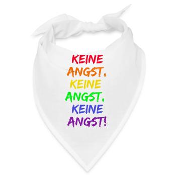 KEINE ANGST, MUT GEGEN RECHTS, WIDERSTAND, FCK NZS - Bandana - Weiß - Vorne