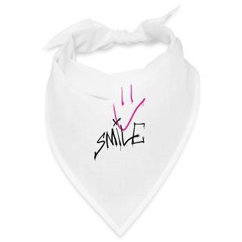 Smile black pink 001 - Bandana - Weiß - Vorne