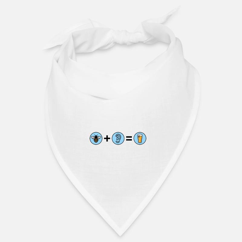 Bee plus Ear equals Beer - funny beer explanation - Bandana - white