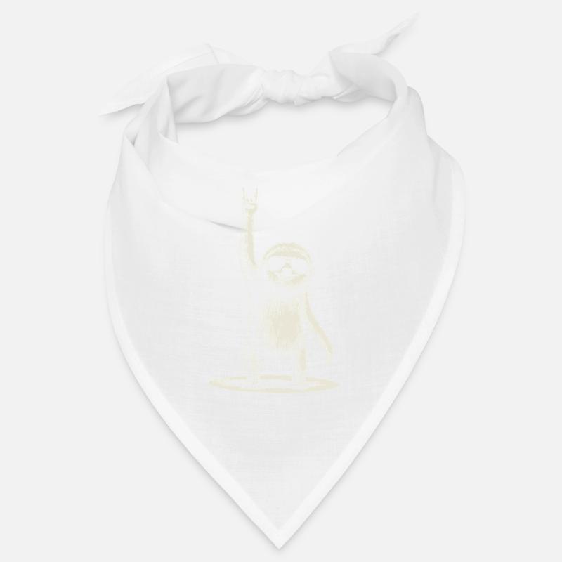 Funny sloth in rocker pose - Bandana - white