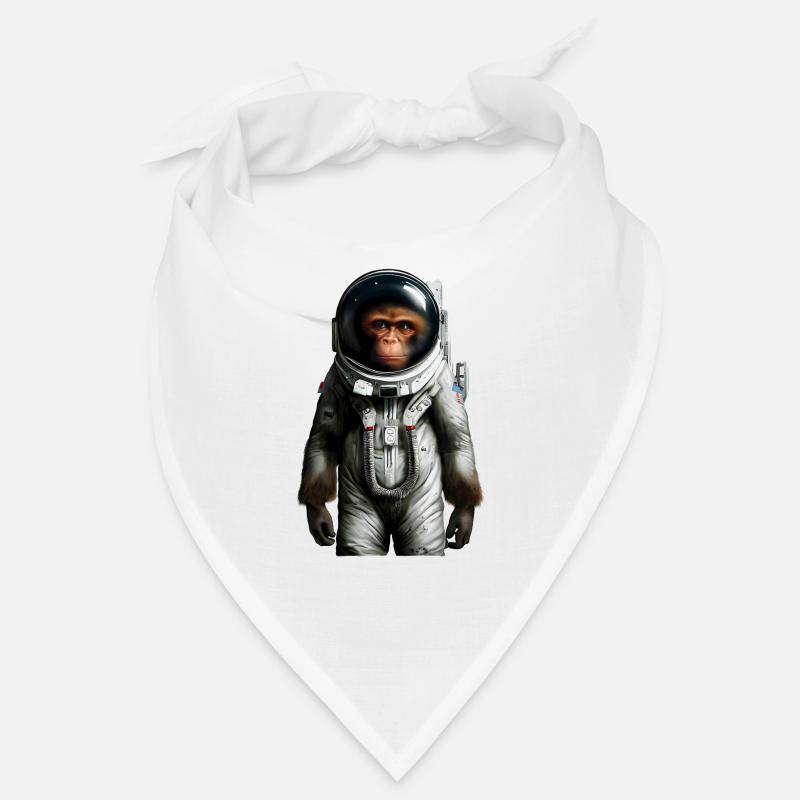 Space Astronaut Monkey - Bandana - white
