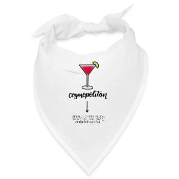 Cosmopolitan Cocktail Handlettering Geschenk Idee - Bandana - Weiß - Vorne