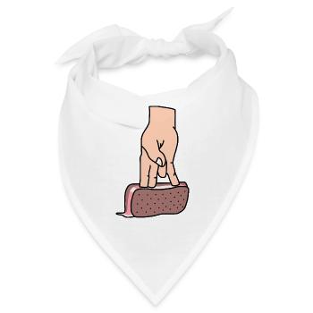 Sandwich Finger Lustig - Bandana - Weiß - Vorne