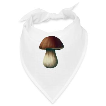 Pilz-Steinpilz - Bandana - Weiß - Vorne