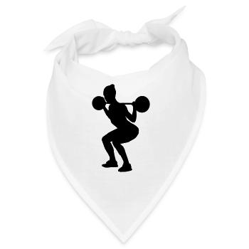 fitness girl silhouette squats - Bandana - Weiß - Vorne