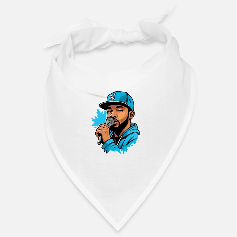 MC avec micro - Bandana - blanc