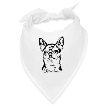 CHIHUAHUA Hundeportrait Hunde Wilsigns - Bandana - Weiß - Vorne