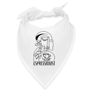 Espressionist - Espresso - Kaffee trinken - Bandana - Weiß - Vorne