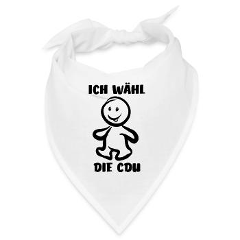 Ich wähl die CDU - Wähler - Stimme - Bandana - Weiß - Vorne