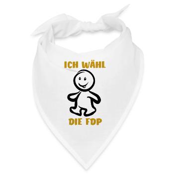 Ich wähl die FDP - Wähler - Stimme - Bandana - Weiß - Vorne
