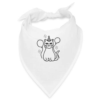 Mürrische Katze - Bandana - Weiß - Vorne