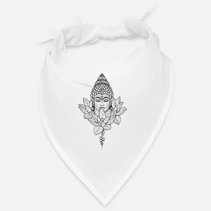 Buddha und Blumen stil linework Bandana
