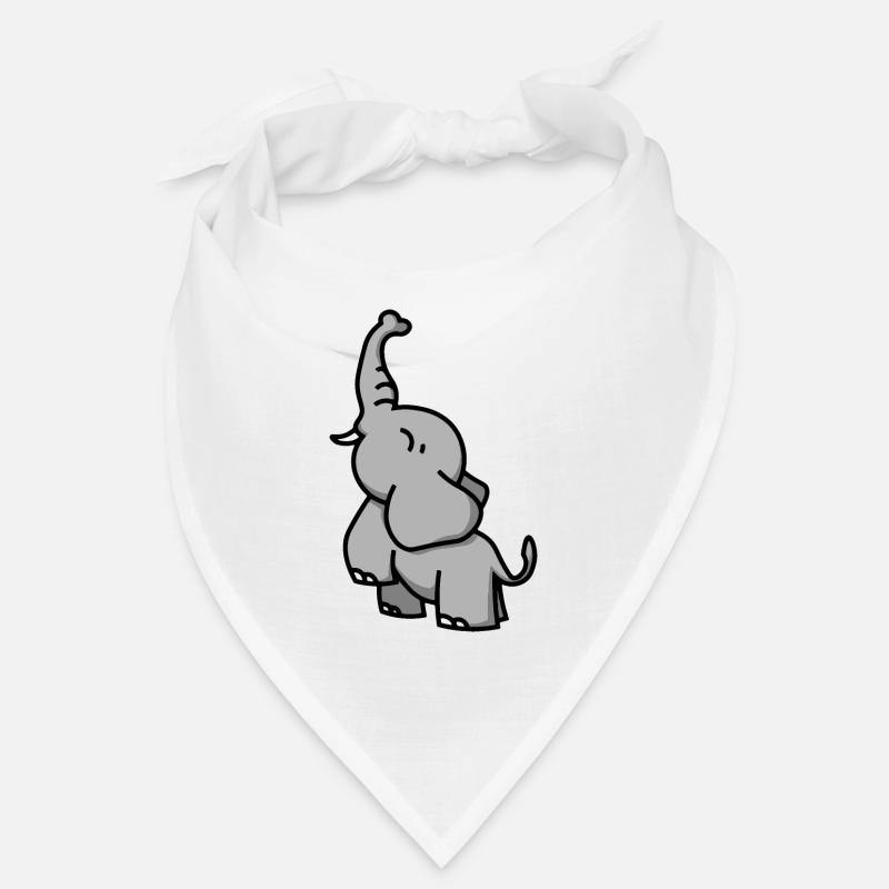 Elefant - Elephant - éléphant - Bandana - Weiß