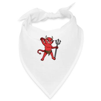 Dämon - Teufel - Bandana - Weiß - Vorne