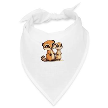 Comic Cute Kawaii Sticker Erdmännchen Hörnchen - Bandana - Weiß - Vorne