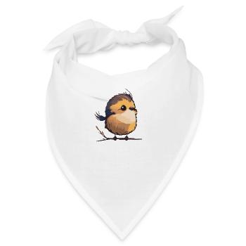 Comic Cute Kawaii Sticker Vogel Singvogel flauschi - Bandana - Weiß - Vorne