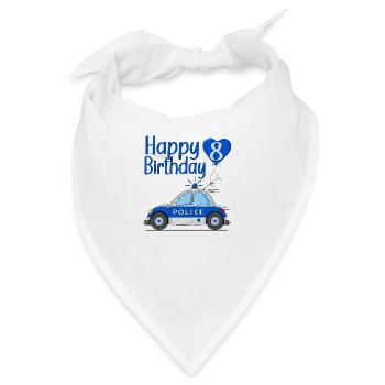 Happy Birthday 8 Police - Bandana - Weiß - Vorne