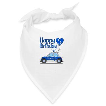 Happy Birthday 5 Police - Bandana - Weiß - Vorne