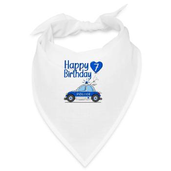 Happy Birthday 7 Police - Bandana - Weiß - Vorne