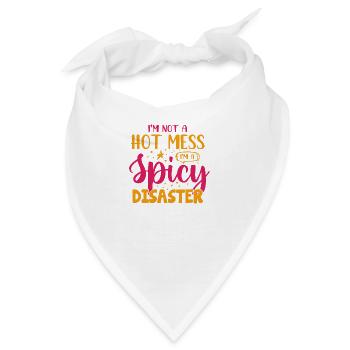 Muttertag Mama i´m not a hot mess - Bandana - Weiß - Vorne