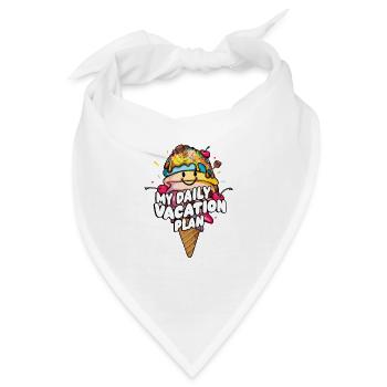 mein täglicher Plan Eis Essen bunte Eistüte - Bandana - Weiß - Vorne