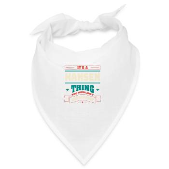 Es ist ein Hansen -Ding, der Nachname entspricht, - Bandana - Weiß - Vorne