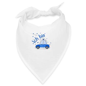 Polizeiauto Geburtstag Blau - Bandana - Weiß - Vorne