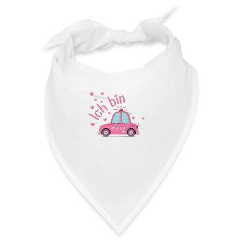 Polizeiauto Ich bin Geburtstag Rosa - Bandana - Weiß - Vorne