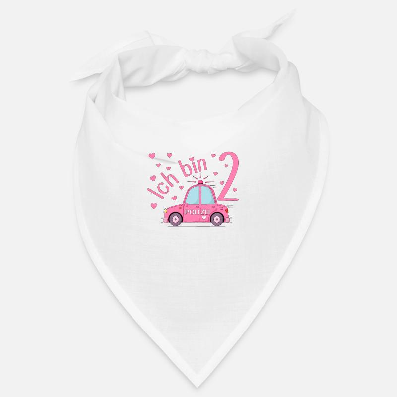 Polizeiauto Ich bin 2 Geburtstag Rosa Bandana