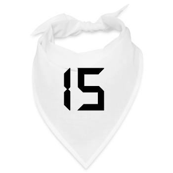 15. 15 JAHRE. 15-JÄHRIGES JUBILÄUM. GEBURTSTAG 15 JAHRE. - Bandana - Weiß - Vorne
