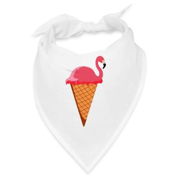 Ice Eiscreme Waffeleis Eiskugel Flamingo Eis - Bandana - Weiß - Vorne