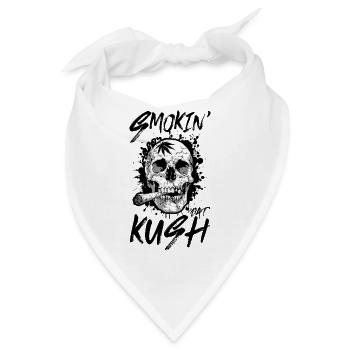 Kush Raucher Totenkopf Joint - Bandana - Weiß - Vorne