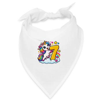 Regenbogen-Einhorn Siebenzauber - Bandana - Weiß - Vorne
