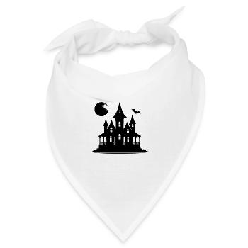 Vollmond Halloween Mitternacht Kinder Geisterhaus - Bandana - Weiß - Vorne