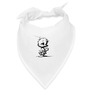 Aufgewecktes verschlafenes Entchen im Bademantel - Bandana - Weiß - Vorne