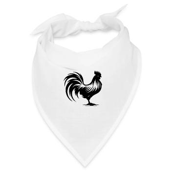 Hühnerhof Gockel Rassehahn Tattoo Style - Bandana - Weiß - Vorne