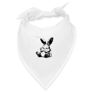 Schlafendes Kinder Häschen mit großen Ohren - Bandana - Weiß - Vorne