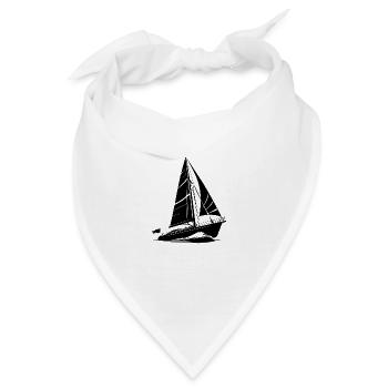 Schnelles Segelboot auf Kurs in großen Wellen - Bandana - Weiß - Vorne