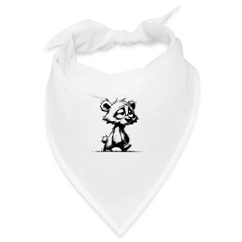 Ein ganz müder wuscheliger Bär nach dem aufstehen - Bandana - Weiß - Vorne