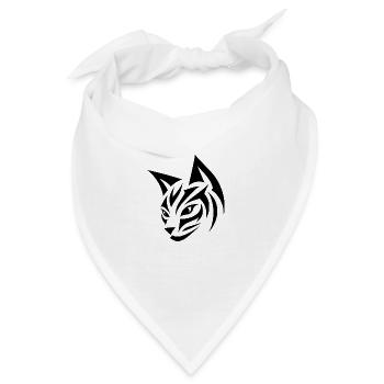 Hübscher Katzenkopf mit Tribal-Akzenten - Bandana - Weiß - Vorne