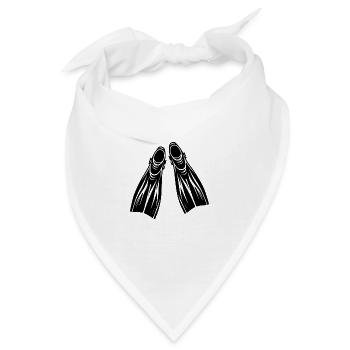 Gerätetaucher Flossen Tattoo Logo Style - Bandana - Weiß - Vorne