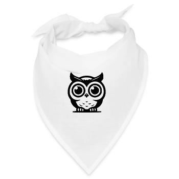 Nachtvogel niedliche Eulen mit großen Augen - Bandana - Weiß - Vorne