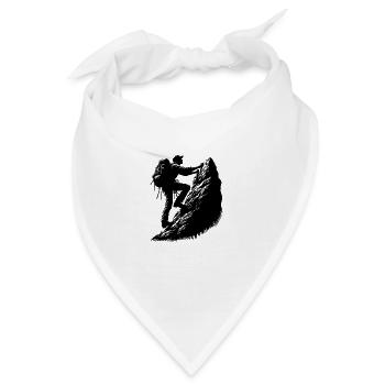 Mann beim Klettern am Berggipfel Felsen - Bandana - Weiß - Vorne