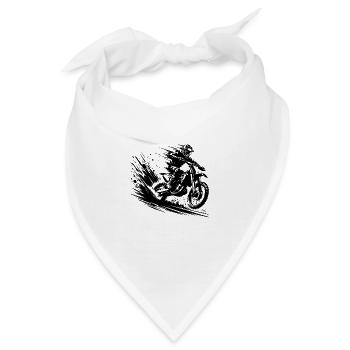 Motocross Dirtbike Sprung mit Staub und Dynamik - Bandana - Weiß - Vorne
