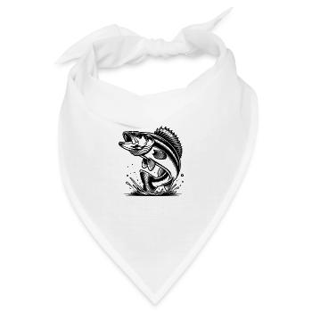Zander eleganter Raubfisch für Nachtangel Fans - Bandana - Weiß - Vorne