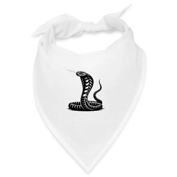 Cobra Schlange Nackenschild Drohhaltung Design - Bandana - Weiß - Vorne