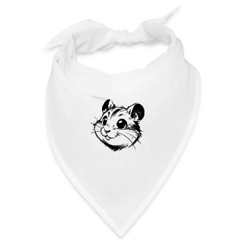 Lachender niedlicher Hamster zum Verlieben - Bandana - Weiß - Vorne