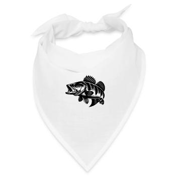 Naturgetreuer Raubfisch Vintager Barsch für Angler - Bandana - Weiß - Vorne
